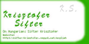 krisztofer sifter business card